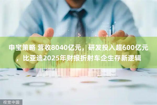 申宝策略 营收8040亿元，研发投入超600亿元，比亚迪2025年财报折射车企生存新逻辑